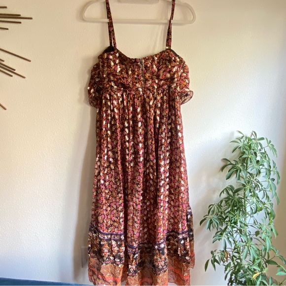 Kobi Halperin NEW High-Low Hi Lo Vanessa Dress Strappy Floral Metallic - Picture 13 of 16